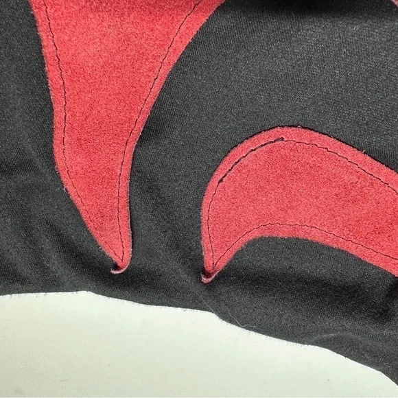 Vintage Osgood Smuk Leather Appliqué Black Knit Turtleneck Dolman Bat Sleeves M - Picture 9 of 14